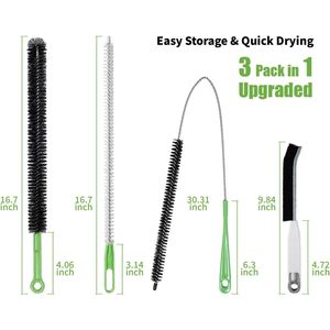 4pcs Flexible Cleaning <b>Brush</b> Set Multi-Use Lint <b>Dust</b> Remover for Dryer Vents Fridge Coils HVAC Systems in Tight Spaces - Product Image 4