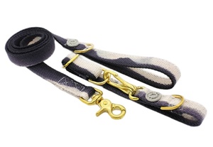 Collier pour chien en toile fait main avec boucle de fixation pour laisse et décoration en rubans - Product Image 2
