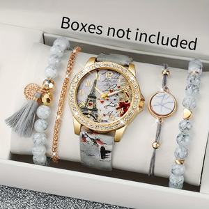 Ensemble de 5 montres et bracelets pour femmes, ensemble de montres tendance pour femmes, cadeau pour femmes - Product Image 2