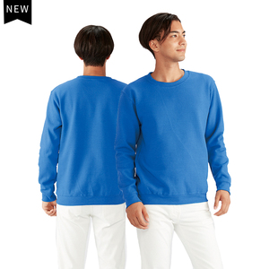 เสื้อสเวตเชิ้ตคอกลมผู้ชาย ทรงปกติ สีพื้น ผ้าถัก คอตตอน สวมใส่สบายๆ สำหรับฤดูใบไม้ร่วง สีน้ำเงิน สีแดง - Product Image 5