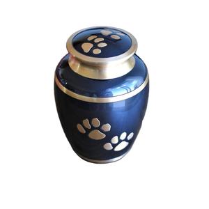 Urnes de crémation bleues de petite taille Design de patte d'argent Urne de crémation pour animaux de compagnie commémorative de style américain pour les cendres Urnes de souvenir artisanales - Product Image 4