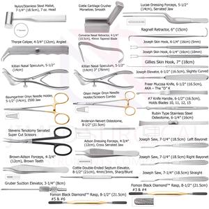 Ensemble chirurgical professionnel de rhinoplastie, 28 pièces, Kaye Gruber, acier inoxydable allemand, kit d'instruments de chirurgie nasale - Product Image 5