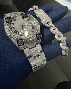 Reloj Imperial Jewels de Lujo Estilo Hip Hop, Completamente Adornado con Moissanita, Mecánico Automático, de Acero Inoxidable, con Esfera de Cristal y Números Romanos - Product Image 2