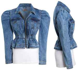 2026 Custom Women Casual <b>Cropped</b> <b>Denim</b> <b>Jacket</b> Long Sleeve with Front Pockets Autumn Winter Button Washed Casual Style - Product Image 1