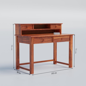 Bureau d'étude en bois massif Sheesham, poste de travail informatique, table d'écriture pour bureau à domicile, bureau pour ordinateur portable, mobilier moderne en bois de rose - Product Image 3
