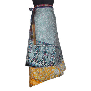 100 Formas de Usar el Pañuelo Mágico de Seda Vintage de la India, 38 Pulgadas, 2 Capas, Reversible, Pañuelo Largo de Seda para Envolver, Tipo Sari - Product Image 1