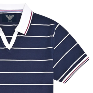 Mens Striped Jersey for Shirt Short Sleeve Casual Breathable Soft Lightweight <b>Classic</b> Collar Summer Smart Quick Dry Cotton Top - Product Image 3