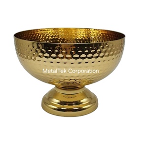 Cuenco de fruta dorado de lujo decorativo de calidad superior, cuencos de Chocolate elegantes, cuencos de galletas de Metal martillado con acento para el hogar - Product Image 1