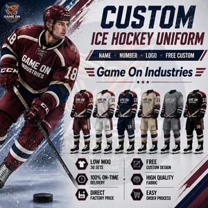 On-Ice Match Performance Hockey Uniform Package Custom Printed Graphics, Crests & Player IDs - Durable Sportswear Manufacturer - Product Image 2