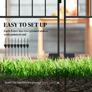 Set di 4 Pannelli per Recinzione da Giardino in Acciaio, 29,2 cm L x 109,2 cm H, Resistenti alla Ruggine, Bordo Decorativo per Fiori, Rete per Giardino - Product Image 4