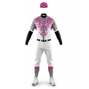 Softball Uniform 100% <b>Polyester</b> Compression Long Sleeve Jersey with Pants Stretchable Club Baseball Uniform Kits For Adults - Product Image 5