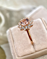 Bague de fiançailles fantaisie en Moissanite ronde taille brillant 1,65 carat, plaquée rhodium, monture à griffes en or rose Christian