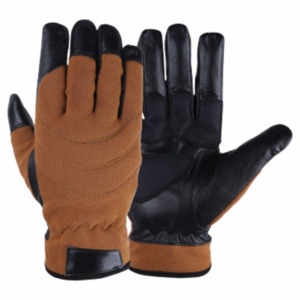 Guantes Tácticos de Cuero, Completos, Marrón y Negro, Antideslizantes, Protección para Hombre para Actividades al Aire Libre - Product Image 1