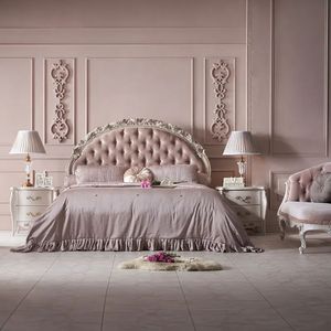 Offre Spéciale : Ensemble de Chambre Luxe The Plaza Rose Pâle Classique – Lit Capitonnée Élégant et Féminin, Mobilier Royal pour Hôtels et Boutiques - Product Image 2