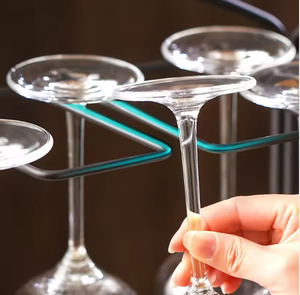 Modern Metal Wine <b>Rack</b> with Glass Holder Countertop Wine Bottle <b>Storage</b> Stand Bar Organizer Home Decor <b>Rack</b> - Product Image 1