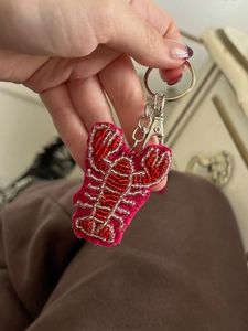 Handmade Embroidery Beaded <b>Keychain</b> Beautiful Artisan Seed Bead Floral Charm for Keys - Product Image 5