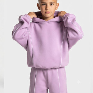 Ensemble de survêtement enfant personnalisé de haute qualité avec logo de marque, vêtements pour enfants unisexes, hiver, à capuche, grande taille, uni, décontracté, coupe ample - Product Image 6
