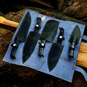 ชุดมีดเชฟเหล็กกล้าคาร์บอนสูงเซอร์เบียฟอร์จด้วยไฟ พร้อมโลโก้ฟรี มีดสับเนื้อ มีดแล่เนื้อ มีดเชฟสไตล์ไวกิ้ง สำหรับตั้งแคมป์และทำบาร์บีคิว - Product Image 5