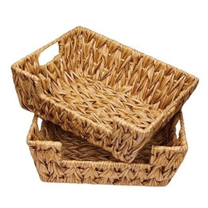 Cesta de almacenamiento de jacinto de agua circular tejida hecha a mano duradera, cocina personalizable ecológica de Vietnam - Product Image 4