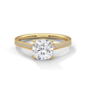 แหวนเพชรทรงรีทอง 14K เพชรเพาะเลี้ยงในห้องปฏิบัติการ ประดับเพชรแบบ Pave สำหรับผู้หญิง - Product Image 1