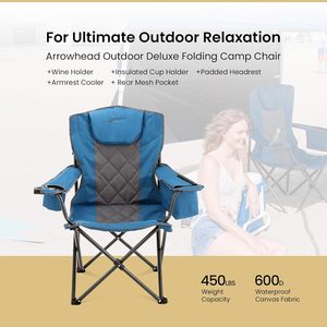 <b>Heavy</b>-<b>Duty</b> Outdoor Folding <b>Camping</b> <b>Chair</b> Cup Holder Portable Large Lawn Park School Dining Beach <b>Chair</b> for Beach Park School - Product Image 3