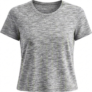 Wholesale OEM <b>Women</b> Tank <b>Top</b> Crew Neck Short Sleeve Loose Fit Solid Color Athletic Casual Wear Front Quick Dry Workout vest - Product Image 5