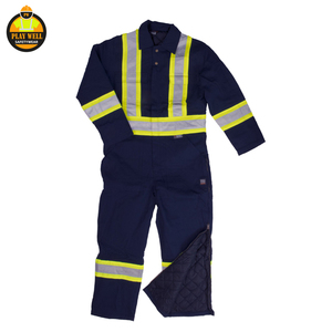 Summer Hi Vis Safety <b>Work</b> Coverall <b>Overalls</b> Uniforms Cotton High Visibility <b>Work</b> Reflective Roadway Custom <b>Work</b> Clothes - Product Image 3