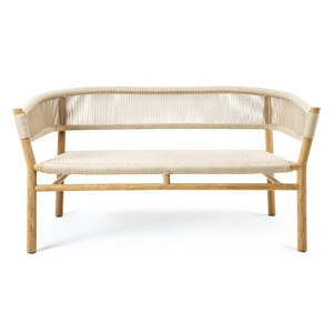 Sofá de Exterior con Estructura de Madera de Teca OEM Personalizado con Cuerda Tejida para Mayoristas, Muebles de Jardín, Patio y Exteriores - Product Image 2