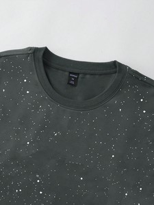 T-shirt unisexe personnalisé à strass, col rond, coupe ample et épaisse, épaules tombantes, style Hip Hop, coupe carrée pour hommes - Product Image 5