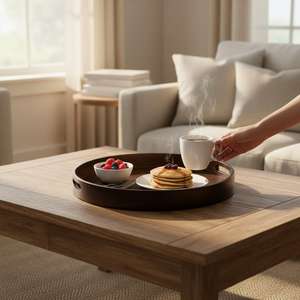 Rustic Wood Tray – Farmhouse Coffee <b>Table</b> & <b>Vanity</b> Decor - Product Image 2