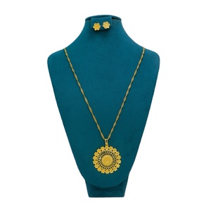 Gold Plated Designer Dubai Jewelry Pendant Chain African <b>Bridal</b> Necklace Saudi Arabia for Women Wedding Jewelry Pendant set - Product Image 1