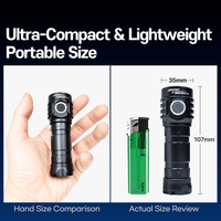 Lampe torche LED ZEROBEAM F5 étanche IPX8 avec batterie au lithium, 4150 lumens, faisceau de 350 m, capteur ATR, résistante aux chutes, compacte, USB-C