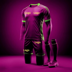 Maillot de football pour homme à manches longues, col rond, sublimé, anti-humidité, coupe athlétique, manches complètes, noir et jaune, avec logo imprimé - Product Image 4