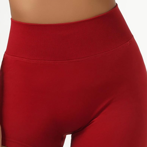 Shorts de yoga taille haute pour femme, respirants, extensibles dans quatre directions, en tissu écoresponsable Spandex/Nylon, pour le fitness, la course à pied, la gym et le jogging - Product Image 4
