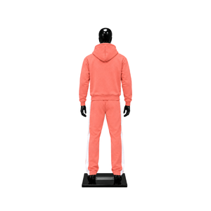Conjunto Deportivo Personalizado con Sudadera con Capucha y Pantalones Jogger con Estampado Gráfico Rosa Coral para Hombre, Ropa Deportiva Casual al por Mayor - Product Image 2