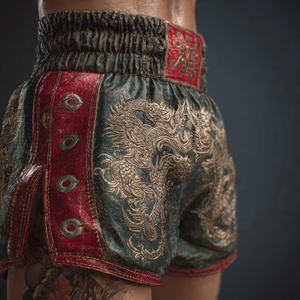 Pantalones Cortos de Muay Thai Sublimados para Lucha, MMA, Kick Boxing, Pantalones Cortos de Muay Thai de Alta Calidad en Satén para Hombre - Product Image 5