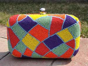 Bolso de mano tipo sobre con patrón abstracto de cuentas multicolor, de moda, para mujer, para fiesta, noche, boda, o como estuche. - Product Image 6