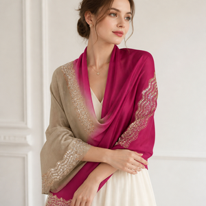 Elegant Merino <b>Wool</b> Stoles for Women Designer Winter <b>Wool</b> <b>Wrap</b> Soft Warm Scarf Swarovski Crystals Traditional Scarves Shawls - Product Image 4