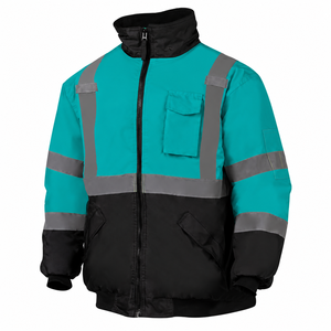 Chaqueta de Trabajo Reflectante de Alta Visibilidad para Hombre, con Capucha Desmontable, Forro Polar de Poliéster y Dobladillo Acanalado, para Ropa de Trabajo, Venta al Por Mayor OEM - Product Image 1