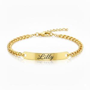 Bracelet personnalisé en acier inoxydable avec plaque nominative, cadeau promotionnel tendance - Product Image 2