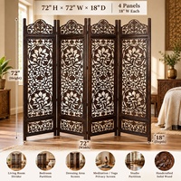 Nouveau design blanc couleur cloison de séparation mobile bois sculpté design rotin artisanat diviseur de pièce écran diviseur de pièce meilleur prix
