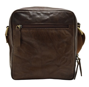 Sac messager en cuir marron avec bandoulière réglable et fermeture robuste pour usage quotidien toutes saisons - Product Image 4