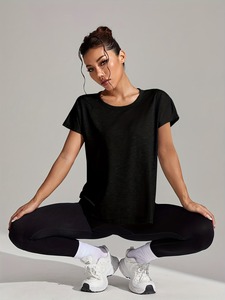 เสื้อยืดผ้าฝ้ายสำหรับผู้หญิง | เสื้อคอกลมแขนสั้นหน้าร้อนสำหรับผู้หญิง | เป็นมิตรกับสิ่งแวดล้อมลายสก๊อตลำลองเสื้อลำลอง - Product Image 3