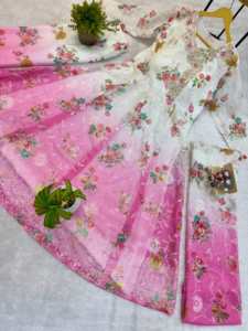 ชุดเดรส Anarkali ปักลายดีไซเนอร์พร้อมผ้าพันคอ ปักลายเต็มผืนบนผ้า Faux Georgette พร้อมสำหรับสวมใส่ - Product Image 6