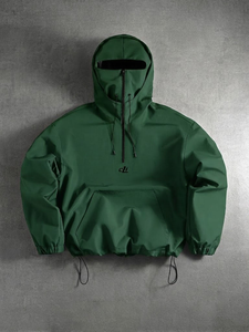 Ensemble coupe-vent masqué personnalisé avec cagoule pour homme, veste pull-over imperméable à capuche et pantalon large, style streetwear urbain OEM - Product Image 3