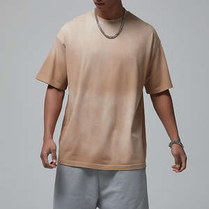 Camiseta de algodón 100% para hombre, talla grande, estilo hip hop, streetwear, oversize, lavado ácido, vintage, al por mayor - Product Image 4