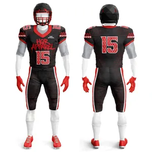 Uniforme de Fútbol Americano, Conjunto de Pantalones y Jersey Ligeros de Alto Rendimiento, Transpirables, de Secado Rápido, 100% Poliéster, Nombre del Equipo Personalizado, Unisex - Product Image 4