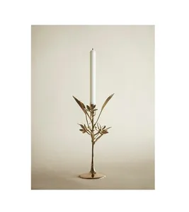 Golden finished aluminum <b>candle</b> holder elegant decor piece for living room and dining table centerpiece decoration - Product Image 6