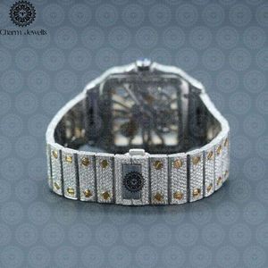 Charm_Jewells Luxury Men's Stainless Steel <b>Mechanical</b> <b>Watch</b> Rectangle Case Sapphire Crystal Luminous Folding Clasp 30mm Dial - Product Image 3