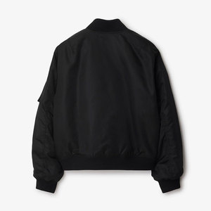 Chaqueta Bomber con Capucha para Hombre, con Ribete de Cuero Sintético, Cuello Alto, Tela de Lona, Transpirable y Ecológica, Diseño Urbano - Product Image 3